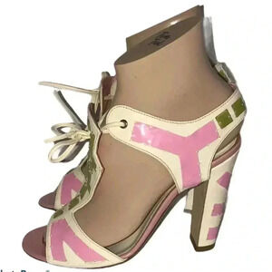 Sergio Rossi Vintage Geometric Sandals Size 36.5
